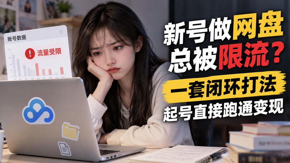 新号做网盘总被限流？一套闭环打法，起号直接跑通变现 - 福创网
