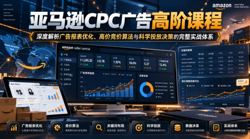 亚马逊CPC广告高阶课程，深度解析广告报表优化、高价竞价算法与科学投放决策的完整实战体系 - 福创网