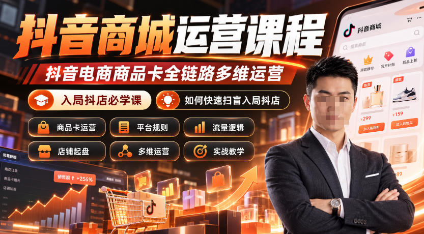 抖音商城运营课程，抖音电商商品卡全链路多维运营，入局抖店必学课， 如何快速扫盲入局抖店(更新1017) - 福创网