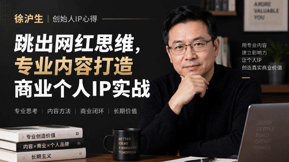 徐沪生创始人IP心得｜跳出网红思维，专业内容打造商业个人IP实战【文档】 - 福创网