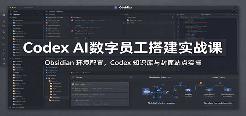 Codex AI数字员工搭建实战课：Obsidian 环境配置，Codex 知识库与封面站点实操 - 福创网