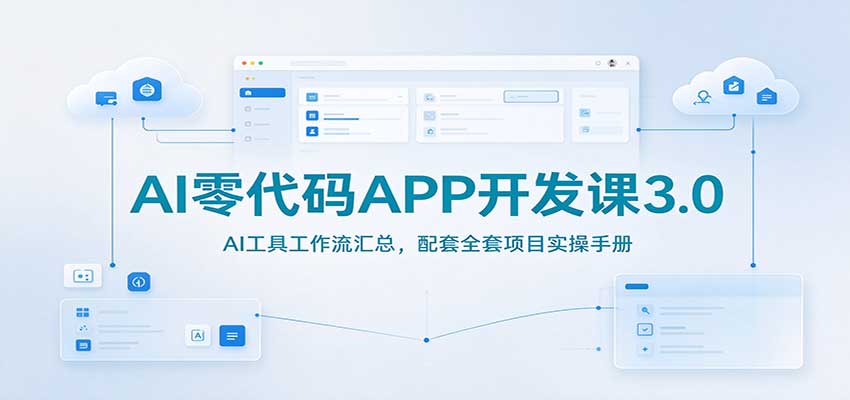 AI零代码APP开发课3.0:AI工具工作流汇总,配套全套项目实操手册 - 福创网