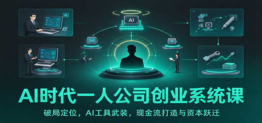 AI时代一人公司创业系统课：破局定位，AI工具武装，现金流打造与资本跃迁 - 福创网