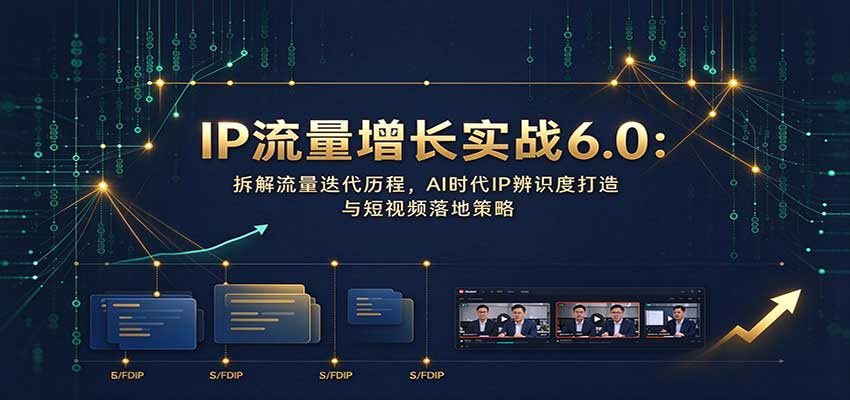 IP流量增长实战6.0：拆解流量迭代历程，AI时代IP辨识度打造与短视频落地策略 - 福创网