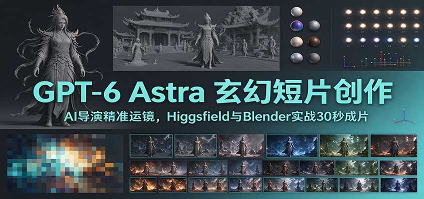 GPT-6 Astra 玄幻短片创作：AI导演精准运镜，Higgsfield与Blender实战30秒成片 - 福创网