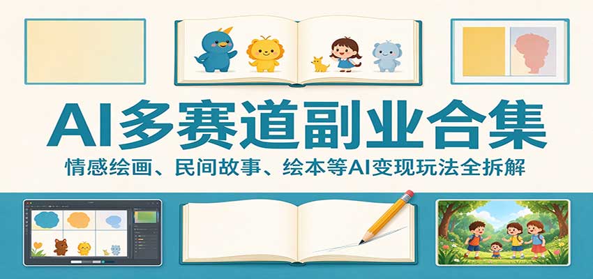 AI多赛道副业合集：情感绘画、民间故事、绘本等AI变现玩法全拆解 - 福创网