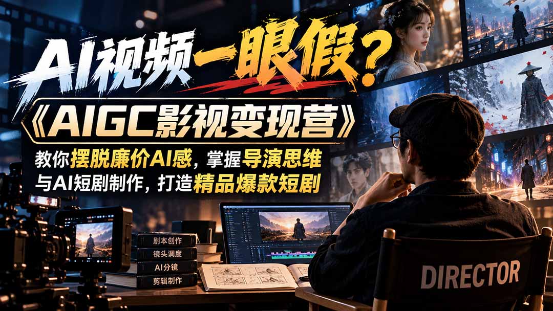 【无水印】AI视频一眼假？《AIGC影视变现营》教你摆脱廉价AI感，掌握导演思维与AI短剧制作，打造精品爆款短剧 - 福创网