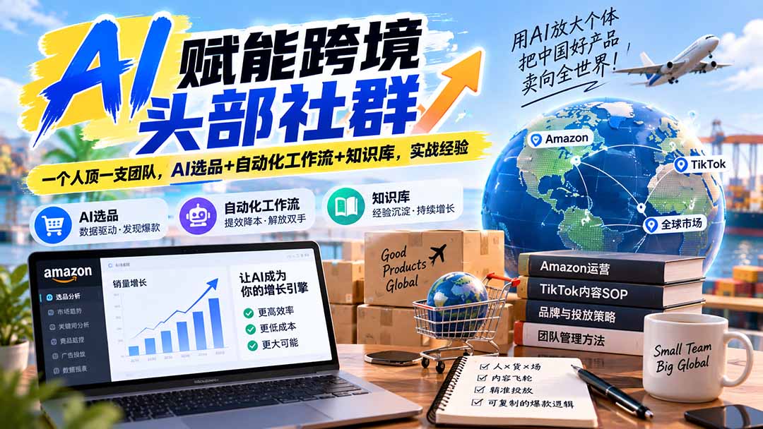 AI赋能跨境头部社群-更新1023：一个人顶一支团队，AI选品+自动化工作流+知识库，实战经验 - 福创网