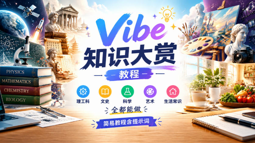 Vibe知识大赏教程，理工科、文史、科学、艺术、生活常识全都能做，简易教程含提示词(更新1025) - 福创网