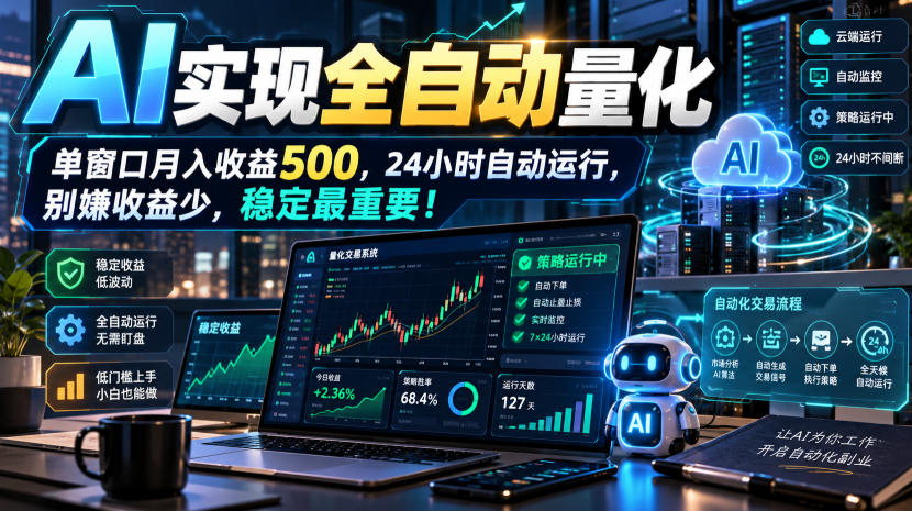 AI全自动量化项目，长期稳定可落地，0门槛躺赚稳定项目！ - 福创网